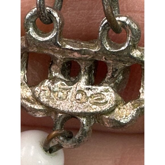 Vintage Hobe Faceted Graduated White Glass Double-Strand Beaded Necklace - Picture 5 of 6